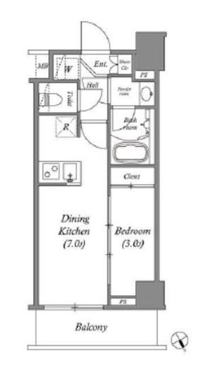 ARKMARK水天宮前Ⅱ (アークマーク水天宮前2)　202号室　間取り
