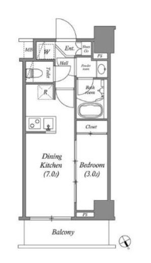 ARKMARK水天宮前Ⅱ (アークマーク水天宮前2)　402号室　間取り