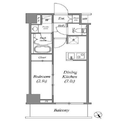 ARKMARK水天宮前Ⅱ (アークマーク水天宮前2)　403号室　間取り