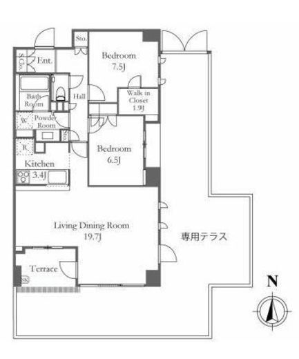 ザ・パークハウス市谷加賀町レジデンス　1F3号室　間取り