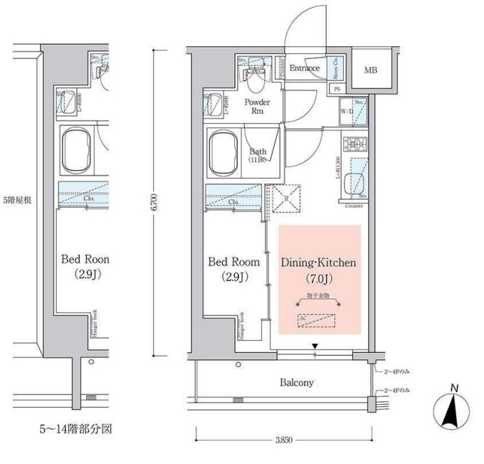 アーバネックス西新宿Ⅱ　1104号室　間取り