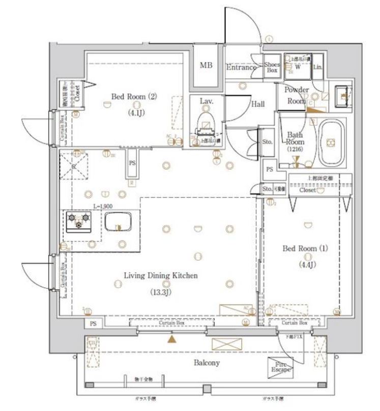 ログ銀座イースト　701号室　間取り