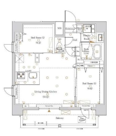 ログ銀座イースト　701号室　間取り