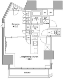ザ・パークハビオ麻布十番　902号室　間取り