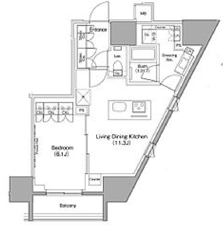 ザ・パークハビオ麻布十番　310号室　間取り