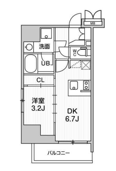 シーフォルム大井町Ⅱ　1101号室　間取り