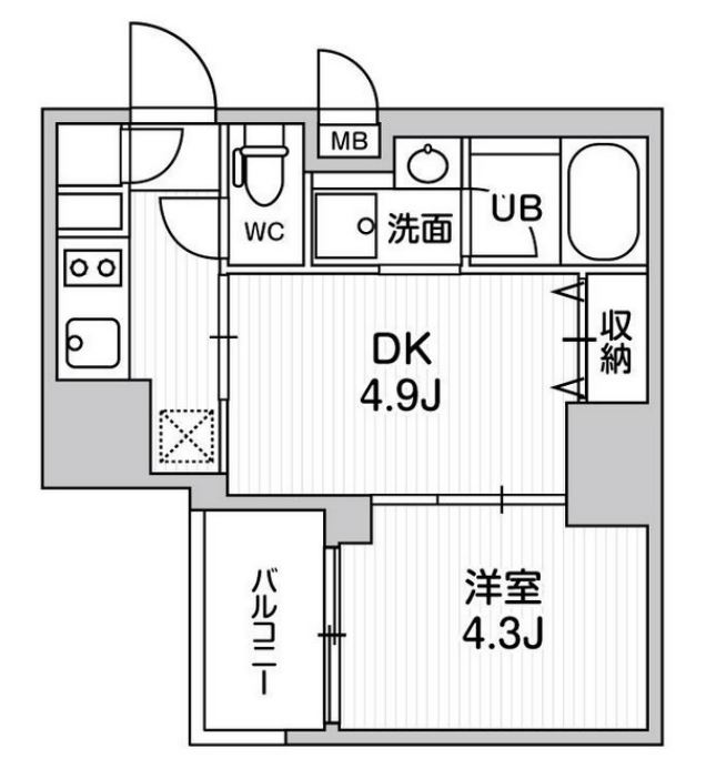 シーフォルム大井町Ⅱ　203号室　間取り
