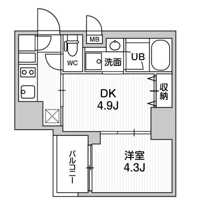 シーフォルム大井町Ⅱ　1402号室　間取り