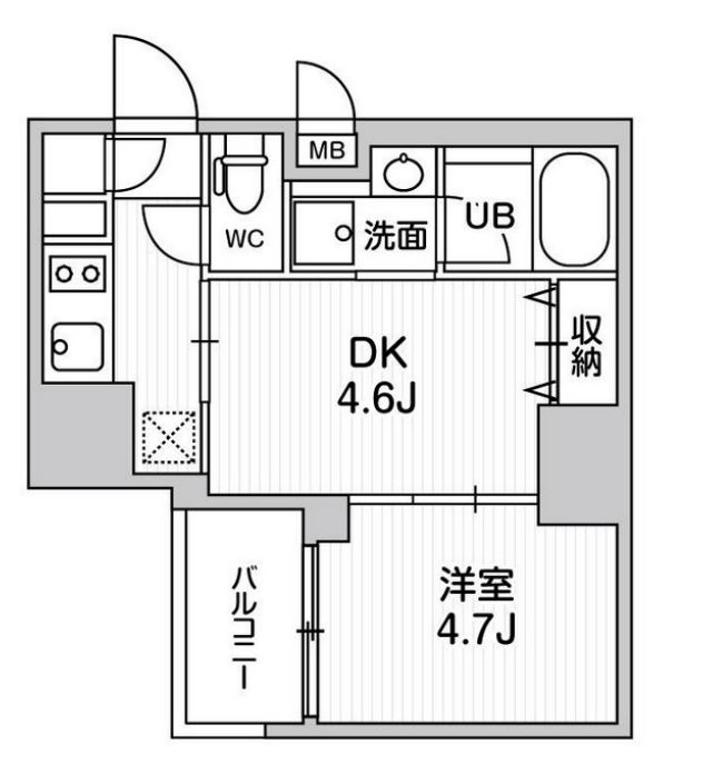 シーフォルム大井町Ⅱ　1203号室　間取り