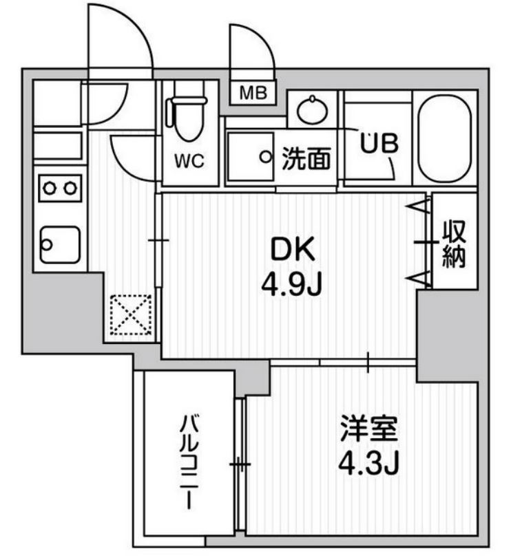 シーフォルム大井町Ⅱ　1402号室　間取り