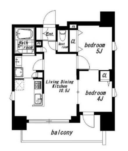 アーバンパーク住吉Ⅱ　1001号室　間取り