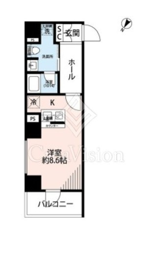 プレール・ドゥーク日本橋浜町　1001号室　間取り
