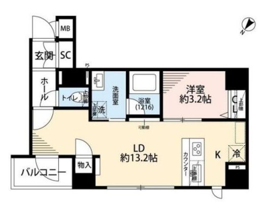 プレール・ドゥーク日本橋浜町　402号室　間取り