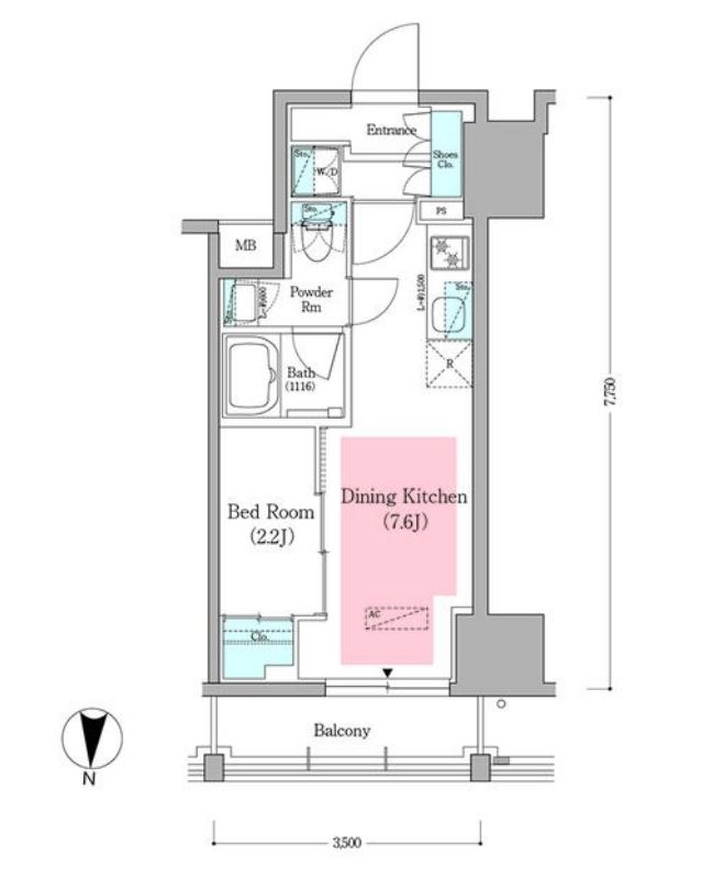 アーバネックス深川住吉Ⅲ　502号室　間取り