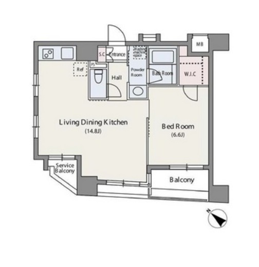 人形町デュープレックスリズ　404号室　間取り
