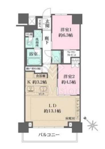 アトラス築地　5F号室　間取り