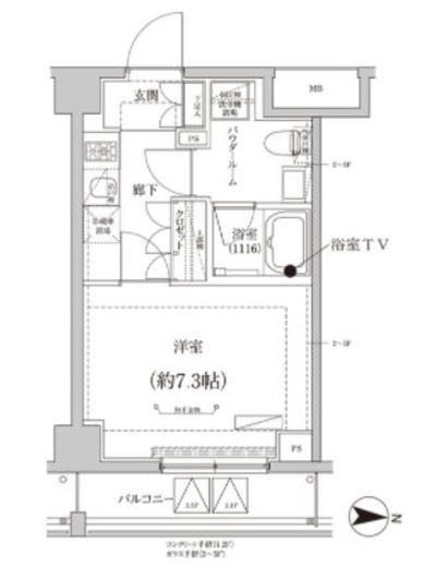 CREALpremier大島　413号室　間取り
