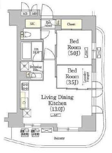 テラス月島　304号室　間取り