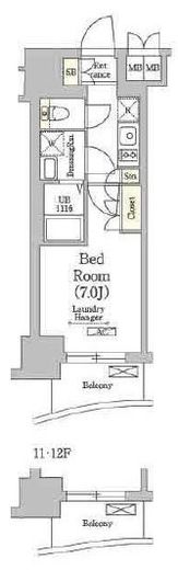 テラス月島　902号室　間取り