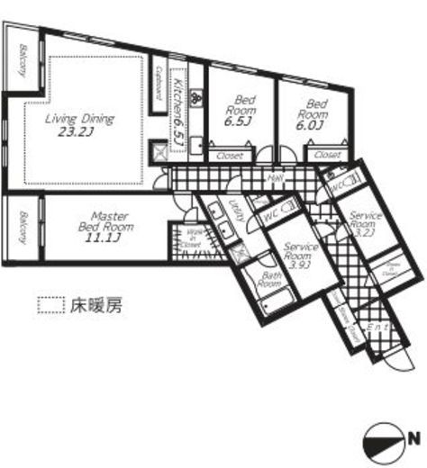 ビバリーホームズ広尾　302号室　間取り