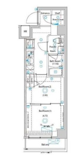 ガリシア目黒大岡山　201号室　間取り