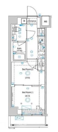 ガリシア目黒大岡山　502号室　間取り