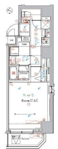 リルシア新大橋リバーサイド　1001号室　間取り