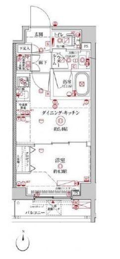 クレイシア森下ステーションサイト　102号室　間取り