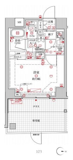 クレイシア森下ステーションサイト　103号室　間取り