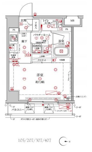 クレイシア森下ステーションサイト　105号室　間取り