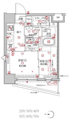 クレイシア森下ステーションサイト　409号室　間取り