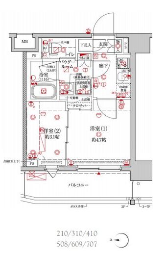 クレイシア森下ステーションサイト　410号室　間取り