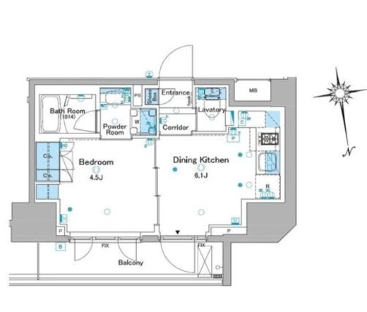 ルフォンプログレ品川大井　1106号室　間取り