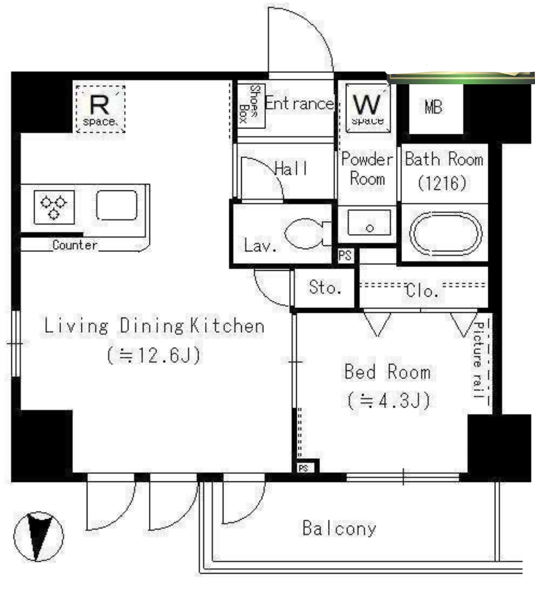 YUNO ART KAMEIDO　903号室　間取り