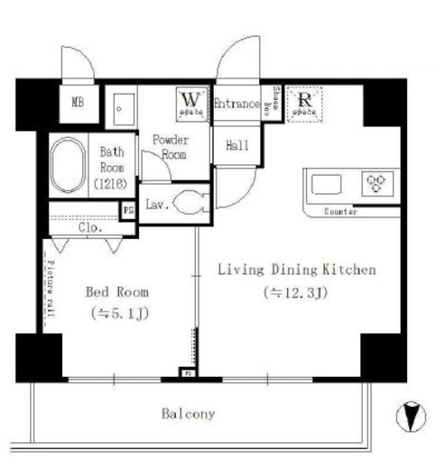 YUNO ART KAMEIDO　603号室　間取り