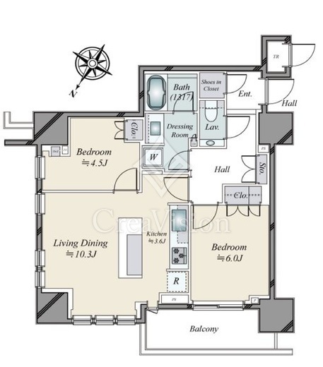 ザ・パークハウス高輪タワー　608号室　間取り