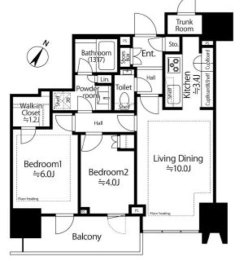 ザ・パークハウス高輪タワー　804号室　間取り