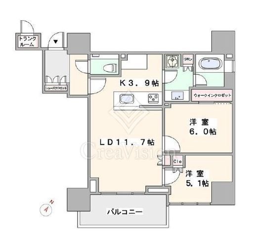 ザ・パークハウス高輪タワー　806号室　間取り