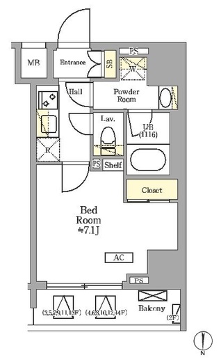 グラシアプレイス東陽町　1102号室　間取り