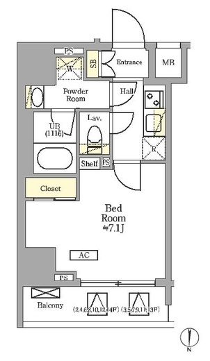 グラシアプレイス東陽町　1201号室　間取り