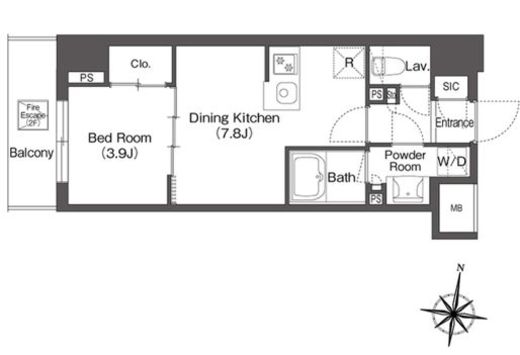 コンフォリア森下リバーサイド　110号室　間取り