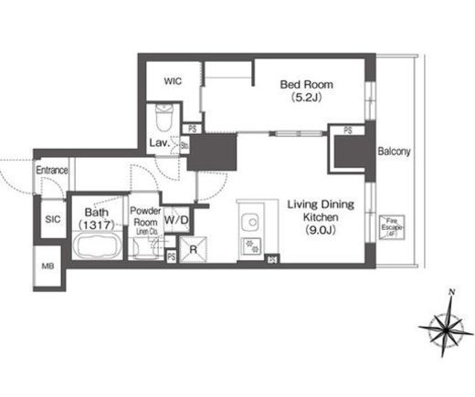 コンフォリア森下リバーサイド　910号室　間取り