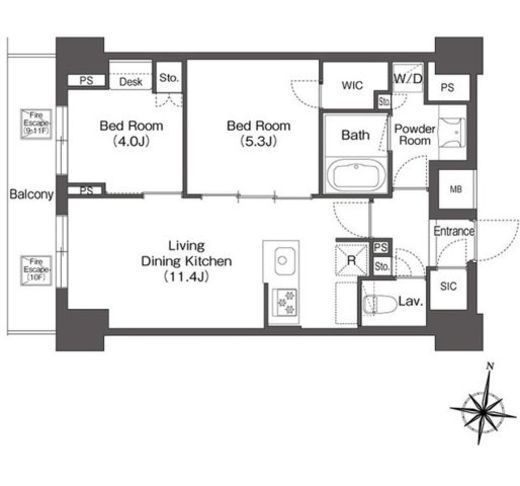 コンフォリア森下リバーサイド　1002号室　間取り