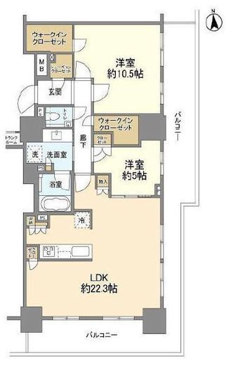 プラウドタワー木場公園　1904号室　間取り
