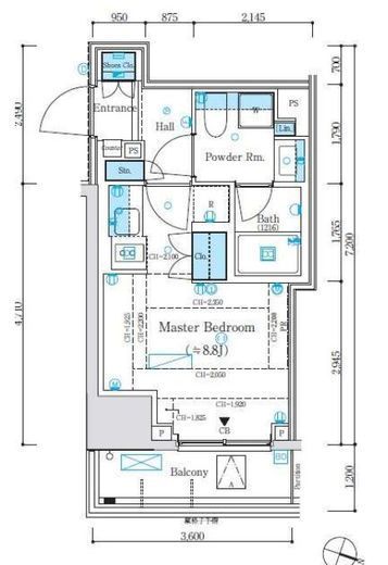 パークリュクス神田　706号室　間取り