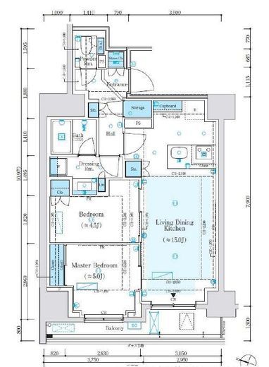 パークリュクス神田　902号室　間取り