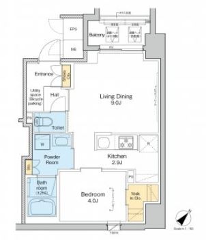 プラウドフラット月島アベニュー　309号室　間取り
