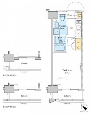 プラウドフラット月島アベニュー　805号室　間取り