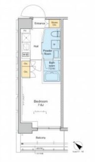 プラウドフラット月島アベニュー　101号室　間取り