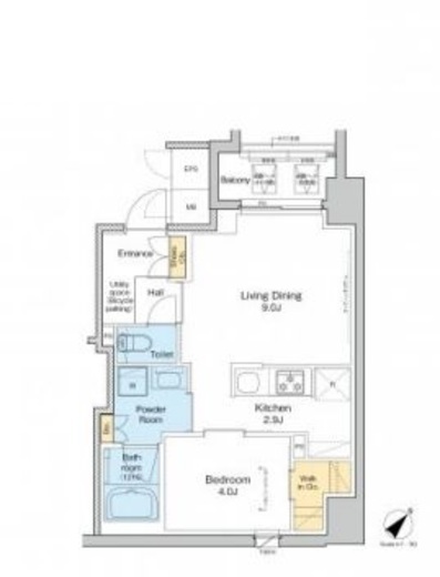 プラウドフラット月島アベニュー　409号室　間取り